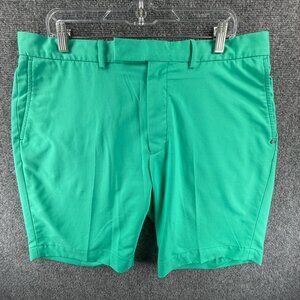 RLX Shorts Blue Green Vibrant Size 36 Ralph Lauren Golf Polyester Pockets Casual